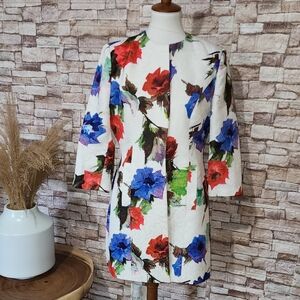 Luii Floral Print White Blazers Jacket